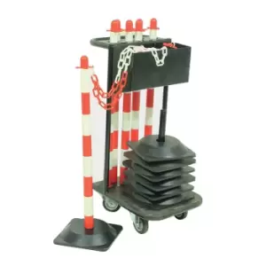 Image of Post and chain trolley kit - circular fillable base - yellow & black