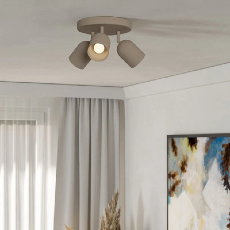Image of EGLO Eglo Tilston Steel Minimalist Triple Ceiling Spotlight, Sandy in Light Sand Light Sand One Size Unisex 9008606359738
