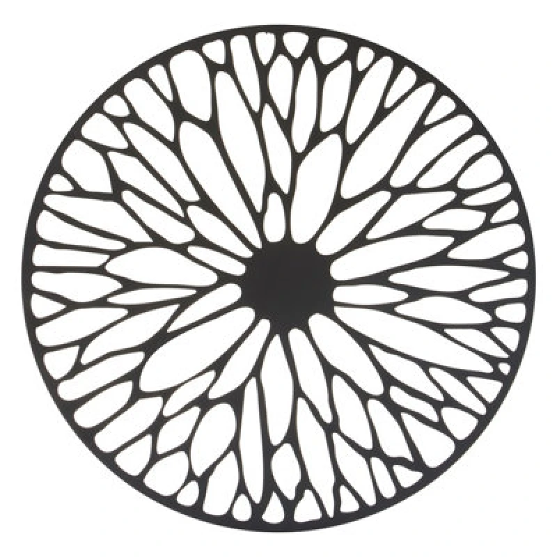 Image of Orsina Medium Black Floral Metal Wall Art, Modern Artwork For Contemporary Homes, Metal Wall Decor, Flower Artwork
