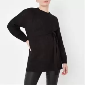 image of Missguided Maternity Belted Jumper - Black