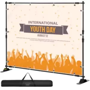 image of VEVOR 8FT Backdrop Banner Stand Step and Repeat Adjustable Telescopic Lightweight Trade Show Display Wall Exhibitor with Carrying Bag