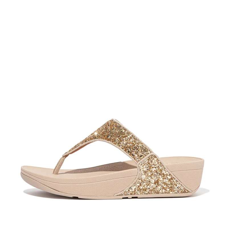 Image of FitFlop Womens Glitter Flip-Flops FitFlop Lulu Dore Female 36