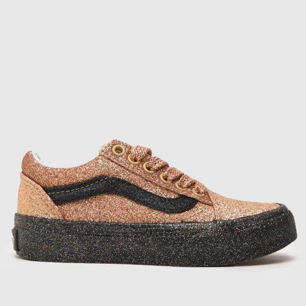 Image of Vans Black & gold old skool Girls Junior Trainers