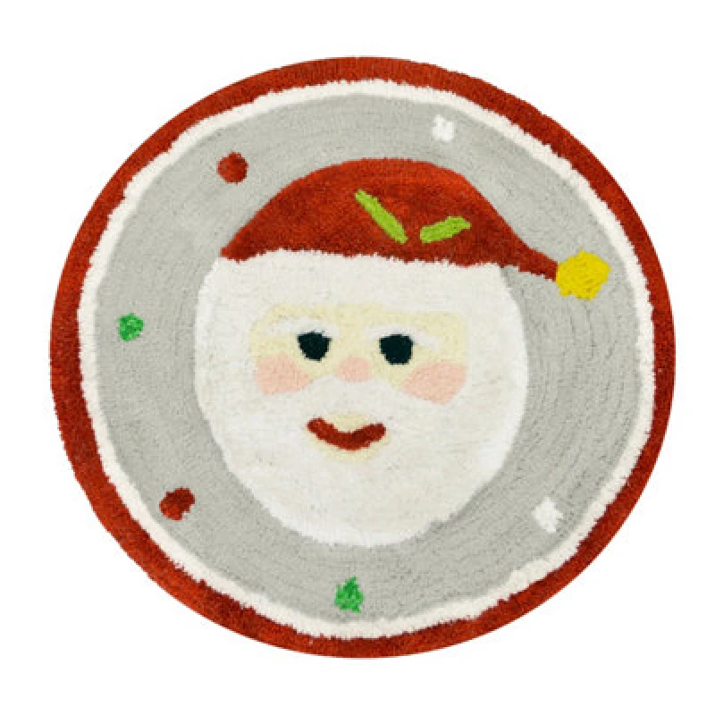 Image of Allure Bath Fashions Christmas Tufted Santa Round Bath Mat