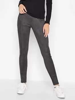 image of Long Tall Sally Grey Suedette Legging, Grey, Size 18, Women