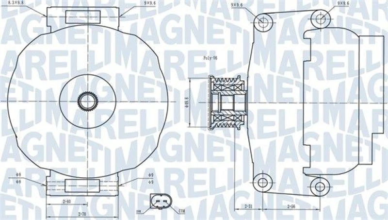 Image of MAGNETI MARELLI Alternator MAGNETI MARELLI 063731840010