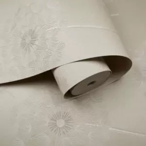 image of Holden Decor Opus Allora Cream Dandelion Embossed Wallpaper