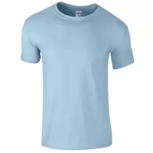 image of Gildan Mens Short Sleeve Soft-Style T-Shirt (XXL) (Light Blue)