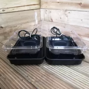 Image of 2 x 38cm Heated Seed Starter Tray Growarm 100 Propagator Kit with two trays Heated Indoor Seedling Planter
