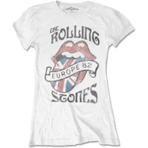 Image of The Rolling Stones - Europe 82 Ladies Large T-Shirt - White