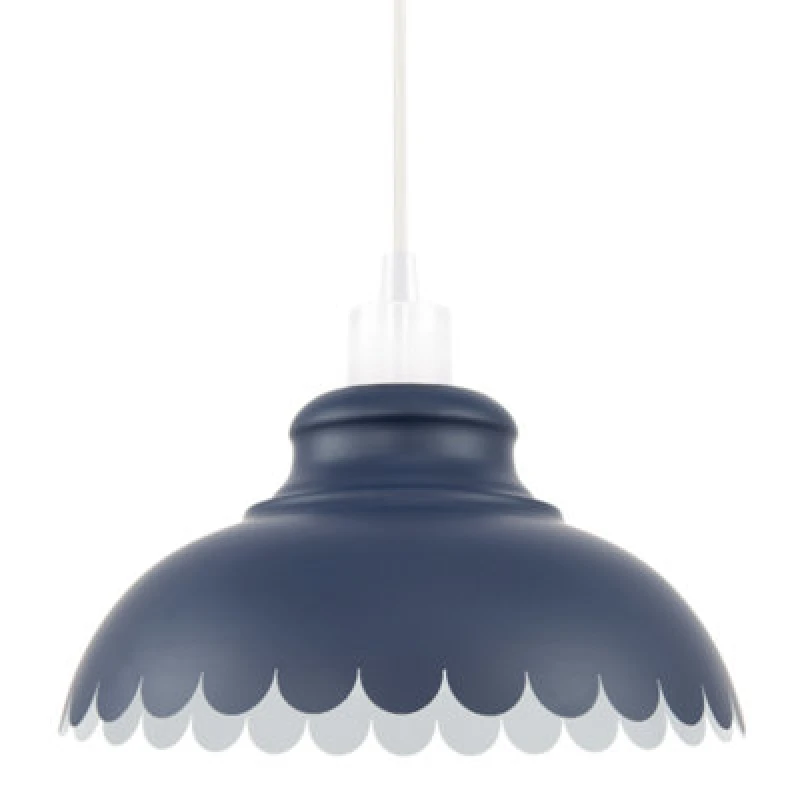 Image of Happy Homewares Industrial And Modern Petal Design Navy Blue Metal Ceiling Pendant Light Shade