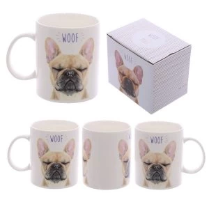 image of WOOF French Bulldog New Bone China Mug