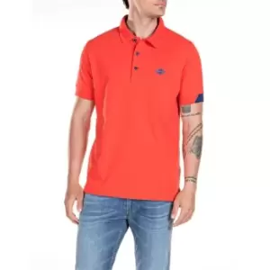 image of Replay Replay Embroidered Logo Polo Shirt Mens - Red