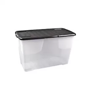 image of Storage Box Curve XW208-CLR/BLK-EX Transparent 100L