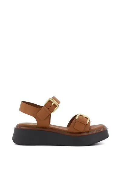 image of Dune Womens Loells Leather Flatform Sandals - UK 8