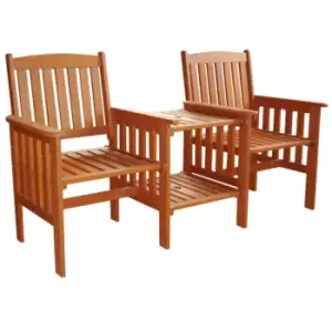 Image of Kingfisher 2 Person Wooden Garden Bench - Love Seat & Table