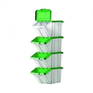 image of Barton Multifunctional Storage Bins Green Lids Pack of 4 0521044