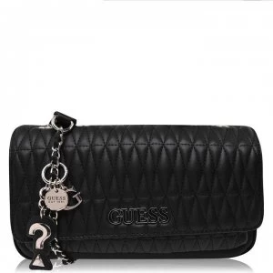 Image of Guess Guess Flap Over Cross Body Brinkley Bag - BLACK BLA