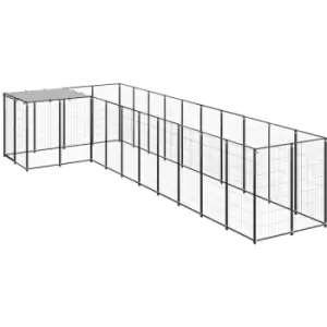 Image of Vidaxl - Dog Kennel Black 7.26 m² Steel Black