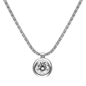Image of 18ct White Gold 0.32ct Diamond Certified Solitaire Pendant Necklace