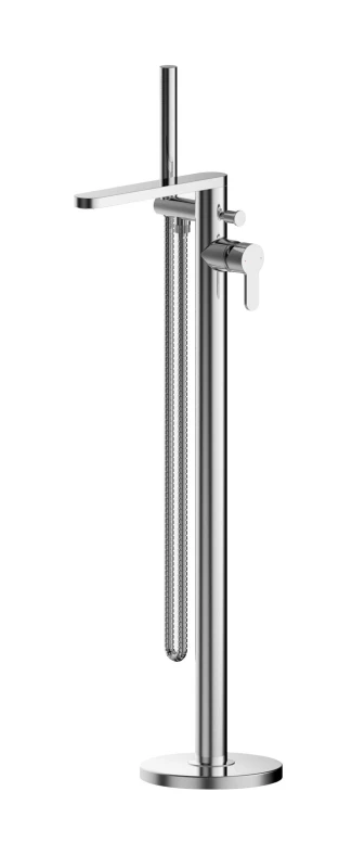 Image of Balterley Freestanding Round Bath Shower Mixer Tap Chrome Silver unisex