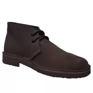 image of Roamers Mens Real Suede Unlined Desert Boots (6 UK) (Dark Brown)