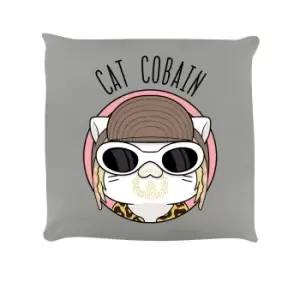 Image of VI Pets Cat Cobain Filled Cushion (One Size) (Grey)