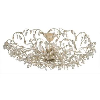 image of Linea Verdace Michelan 12 Light Glass & Crystal Ceiling Light Cream