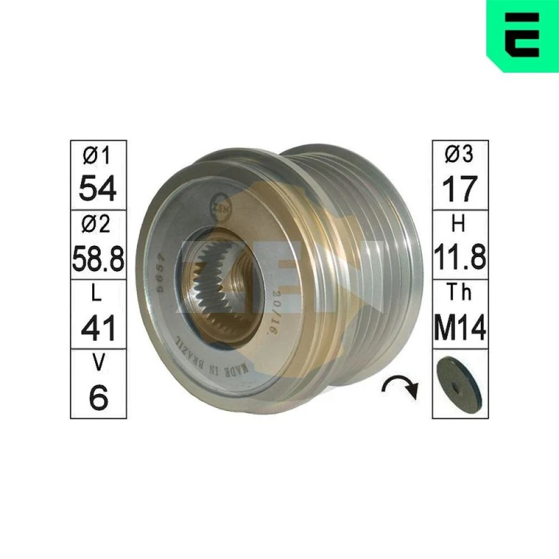 Image of ERA Alternator clutch pulley ERA ZN5657