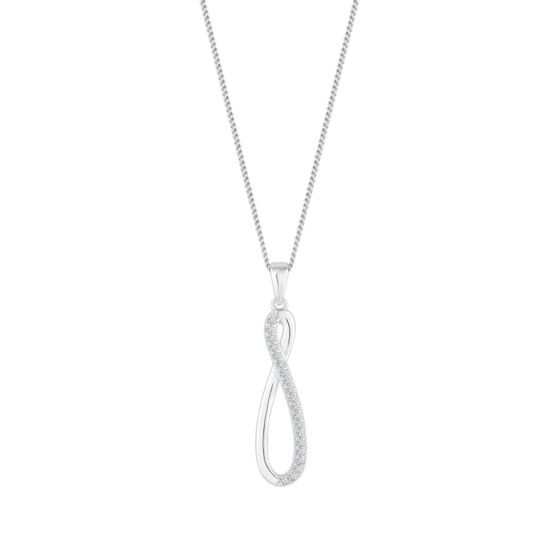Image of Simply Silver Recycled Sterling Silver 925 CZ Pendant Necklace Pendant Necklaces One Size Silver 87942111000