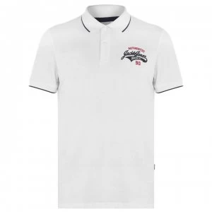 image of Jack and Jones Core Heritage Polo Shirt Mens - White 2