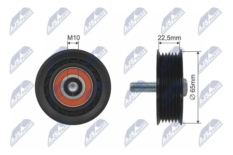Image of NTY Deflection / guide pulley, V-ribbed belt NTY RRK-KA-300