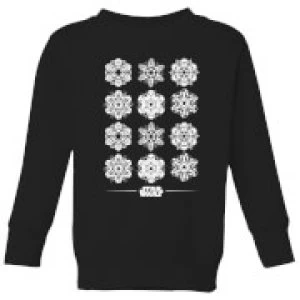Image of Star Wars Snowflake Kids Christmas Sweatshirt - Black - 11-12 Years