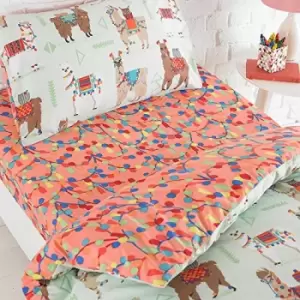 Image of Riva Home Llamarama Fitted Sheet (Toddler (120x150cm)) (Multicolour)