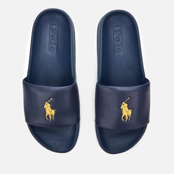 Image of Polo Ralph Lauren Mens Cayson Slide Sandals - Newport Navy/Gold - UK 11