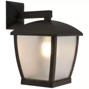 image of Searchlight Lighting - Searchlight Seattle Outdoor Wall Porch Light - Black With Clear Frosted Acrylic Panels