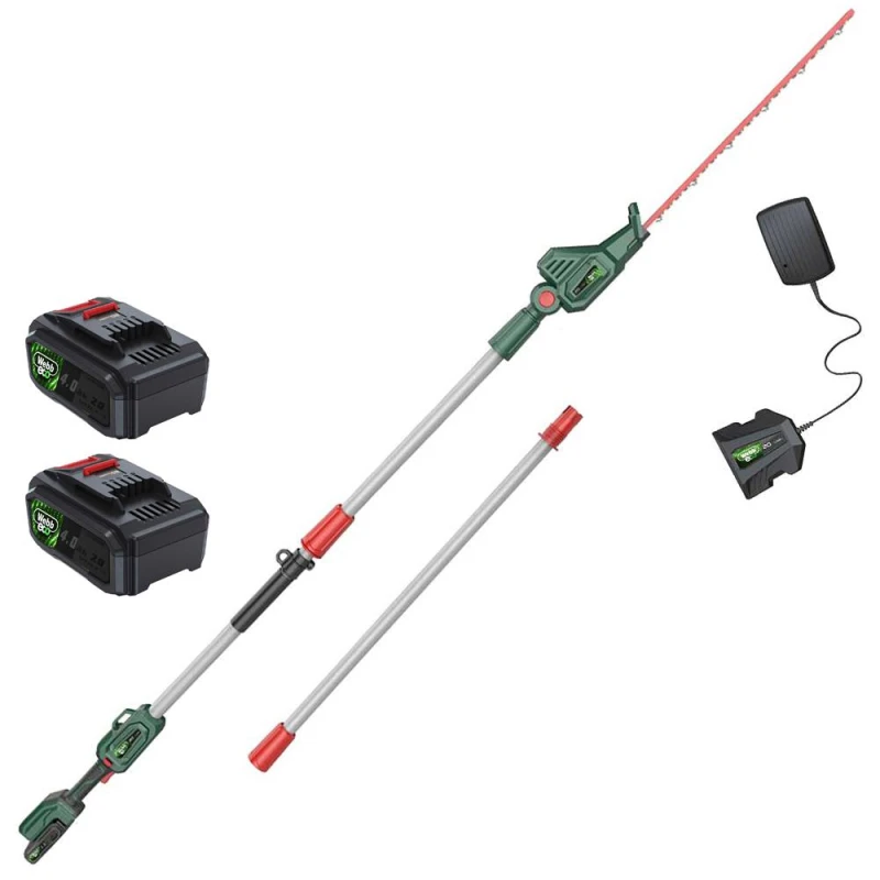 Image of Webb Eco WEV20PHT 20v Cordless Long Reach Hedge Trimmer 500mm 2 x 4ah Li-ion Battery Charger WEV20PHT20B42