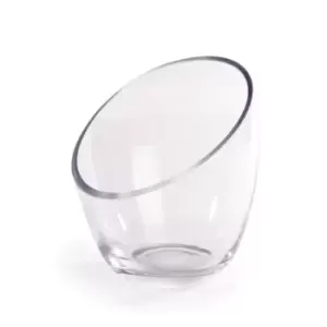 Image of Glass Slant Cut Bubble Bowl Tall M&W
