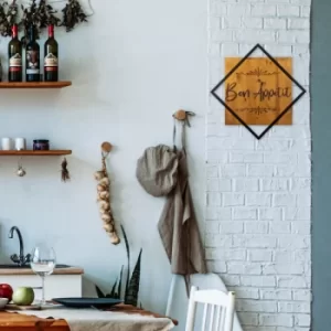 Image of Bon Appetit Walnut Black Decorative Wooden Wall Accessory