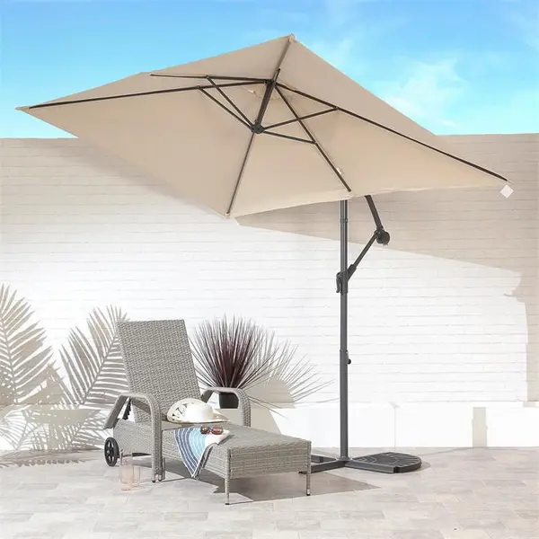 image of Suntime 2m x 3m Rectangular Hanging Parasol - Beige One Size