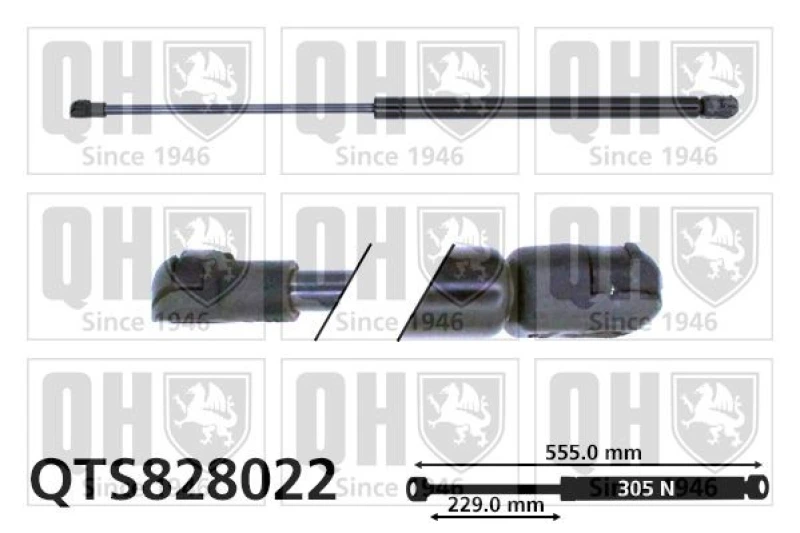 Image of QUINTON HAZELL Tailgate strut QUINTON HAZELL QTS828022
