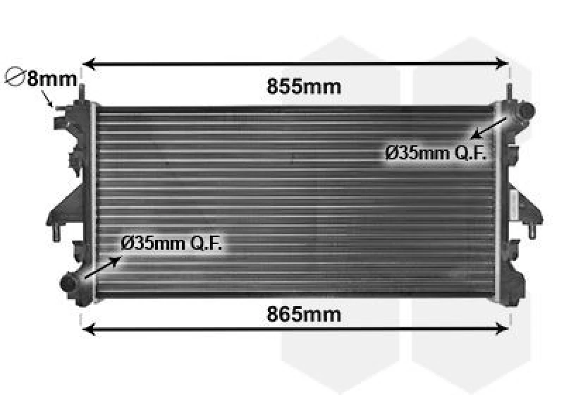 Image of VAN WEZEL Engine radiator VAN WEZEL 40002308