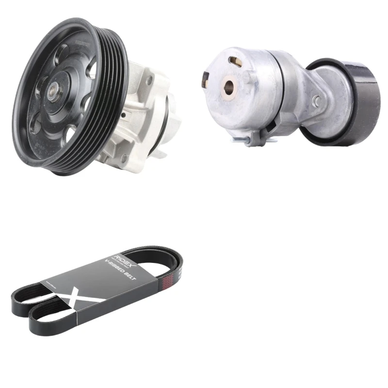 Image of RIDEX 4172P0133 Water Pump + V-Ribbed Belt Kit Water Pump + V-Ribbed Belt Kit (4172)