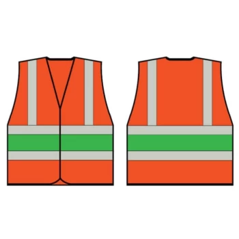 Image of Orange Wceng Vest with Green Band - Size Large
