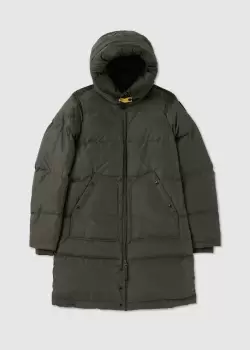 image of Parajumpers Womens Long Bear Core Down Puffer Coat In Taggia Olive