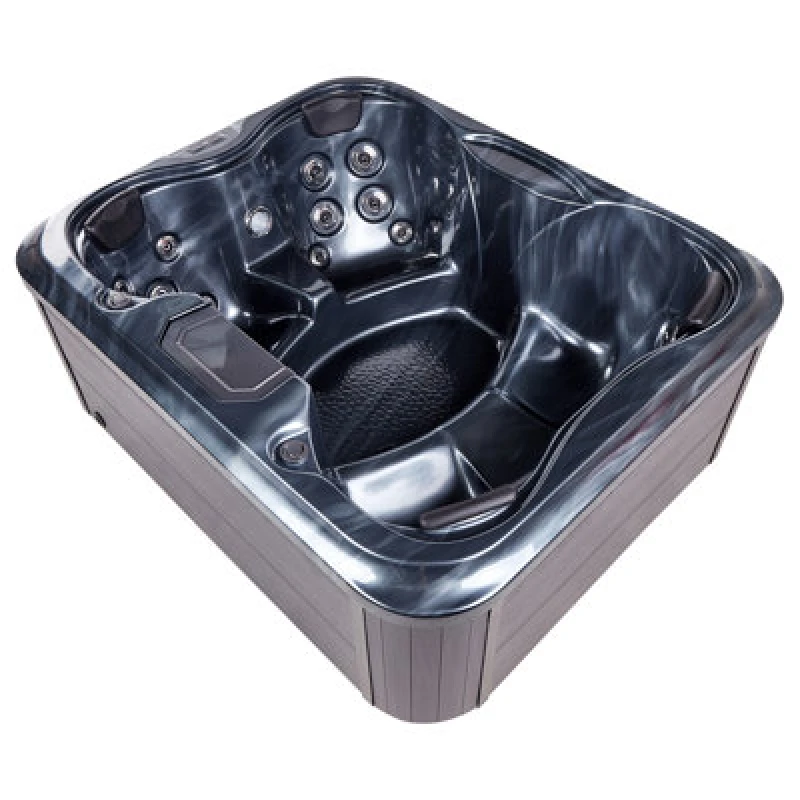 Image of Beliani Square Hot Tub With LED Grey Arcelia