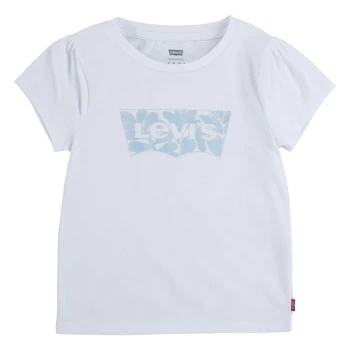 image of Levis 4EC717-001 Girls Childrens T shirt in White - Sizes 10 years,12 years,14 years,16 years