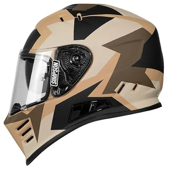 Image of Simpson Helmet Venom Panzer Tan Brown Full Face Helmet Size S
