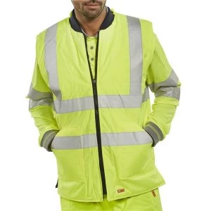 image of BSeen Reversible High Vis Bodywarmer 2XL Saturn YellowNavy Ref