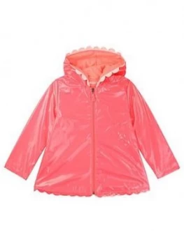 Image of Billieblush Girls Hooded Scallop Raincoat - Fuchsia, Size 5 Years, Women